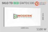 Sklenený infrapanel SMODERN® TD ECO GWTD1100 / 1100 W, biele sklo