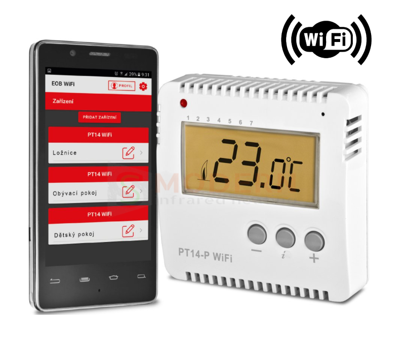 Priestorový WiFi termostat PT14-P 
