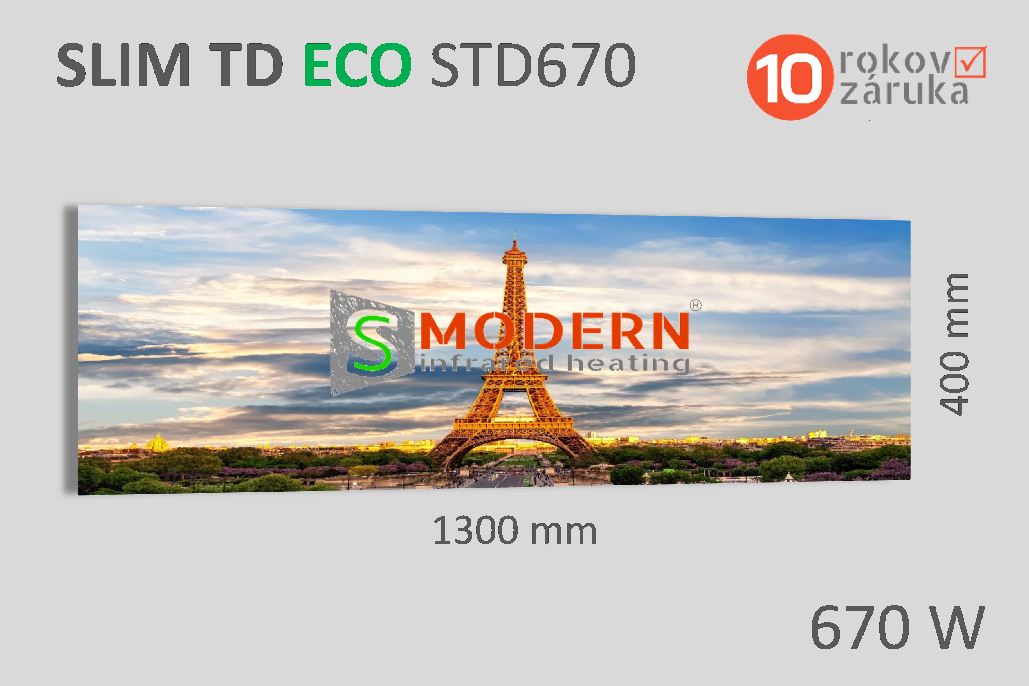 Infrapanel SMODERN® SLIM TD ECO STD670 / 670 W vykurovací obraz