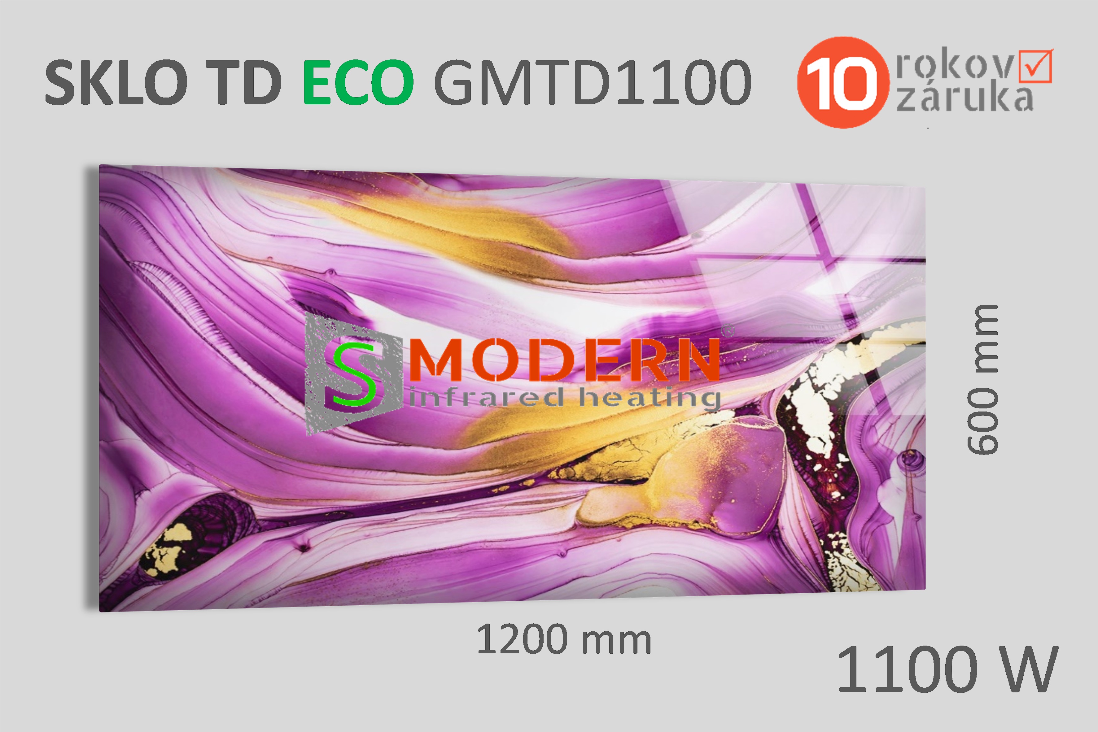 Sklenený infrapanel SMODERN® TD ECO GWTD1100 / 1100 W, obrazový