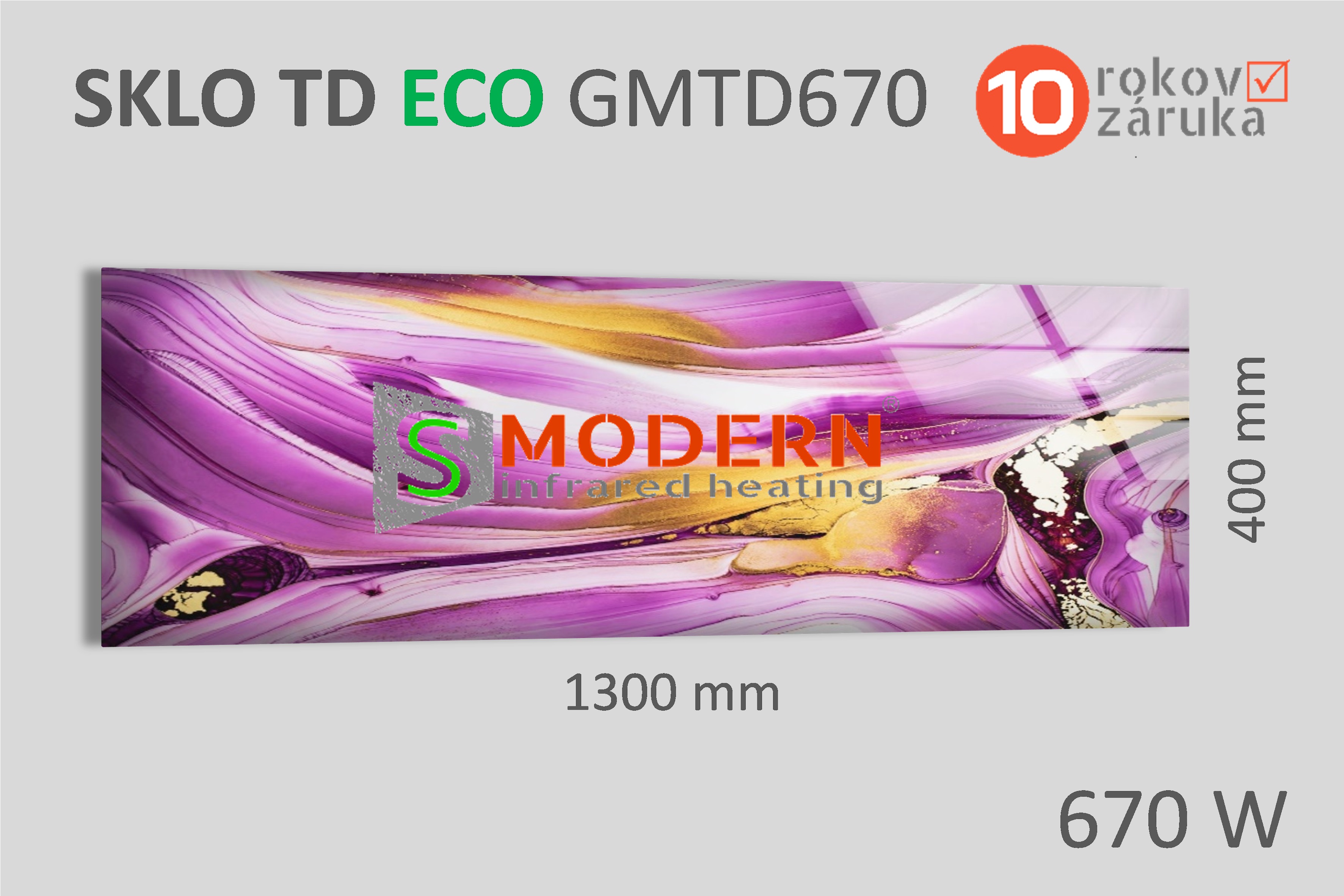 Sklenený infrapanel SMODERN® TD ECO GWTD670 / 670 W, obrazový