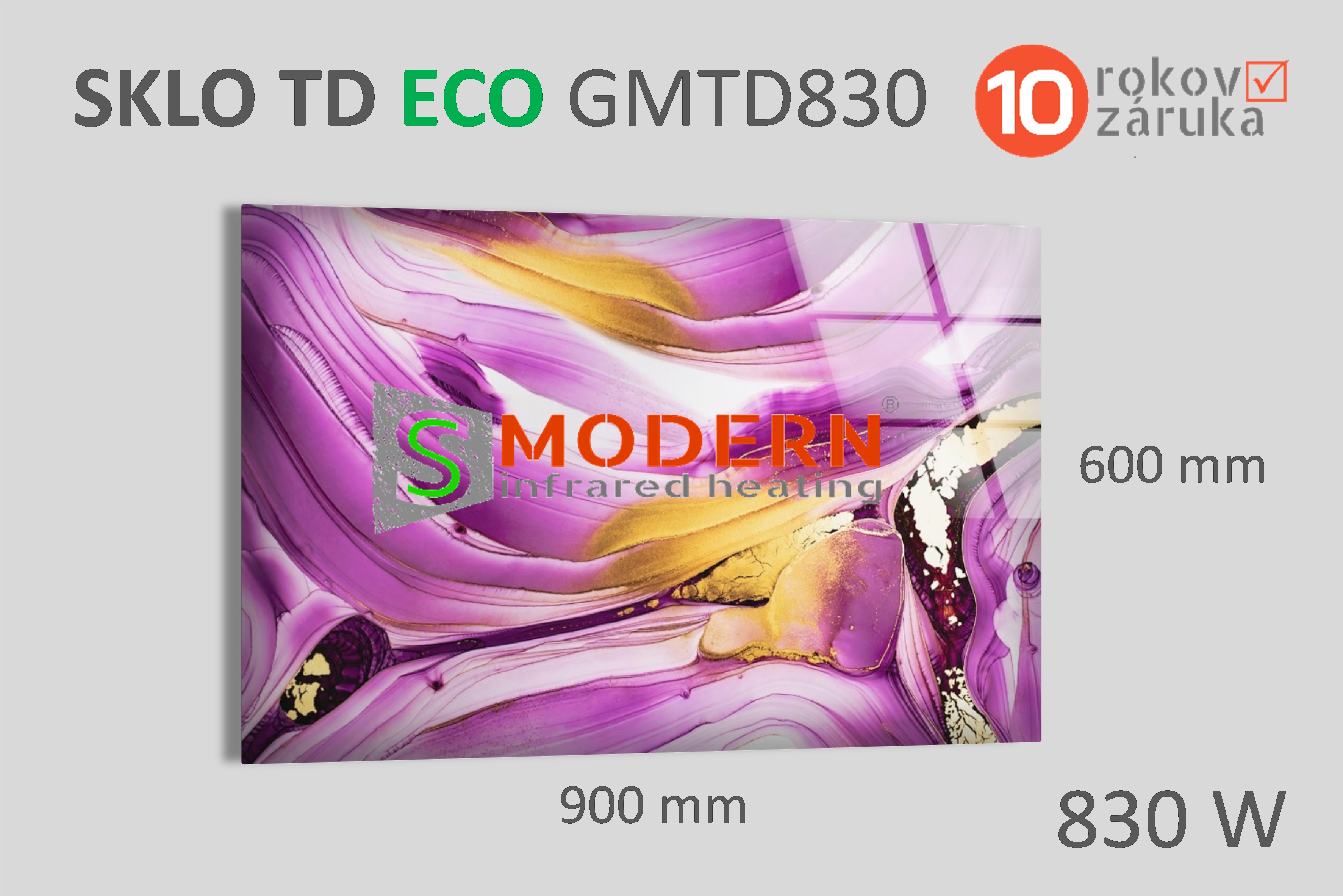 Sklenený infrapanel SMODERN® TD ECO GWTD830 / 830 W, obrazový